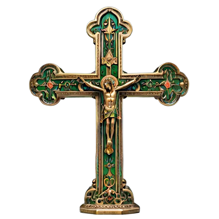 遺物 儀式と日常の工芸品 英国アンティーク祭壇十字架 透過 PNG 画像 フリー素材 #32533