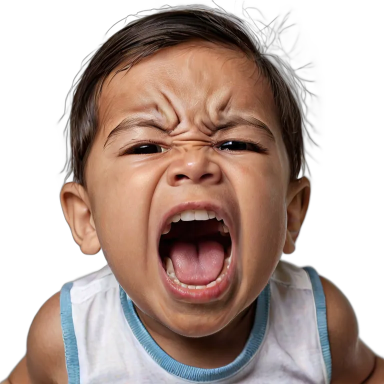 人間 怒り ヒスパニック系の幼児が激怒して叫んでいる 透過 PNG 画像 フリー素材 #37424