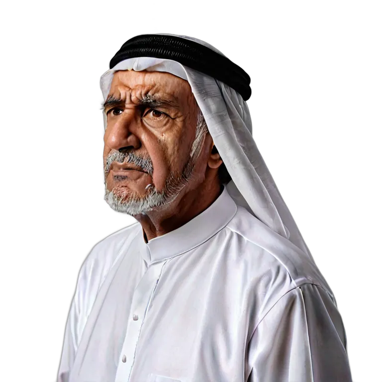 人間 怒り 怒りと失望の表情を浮かべる年配のアラブ人男性 透過 PNG 画像 フリー素材 #37478