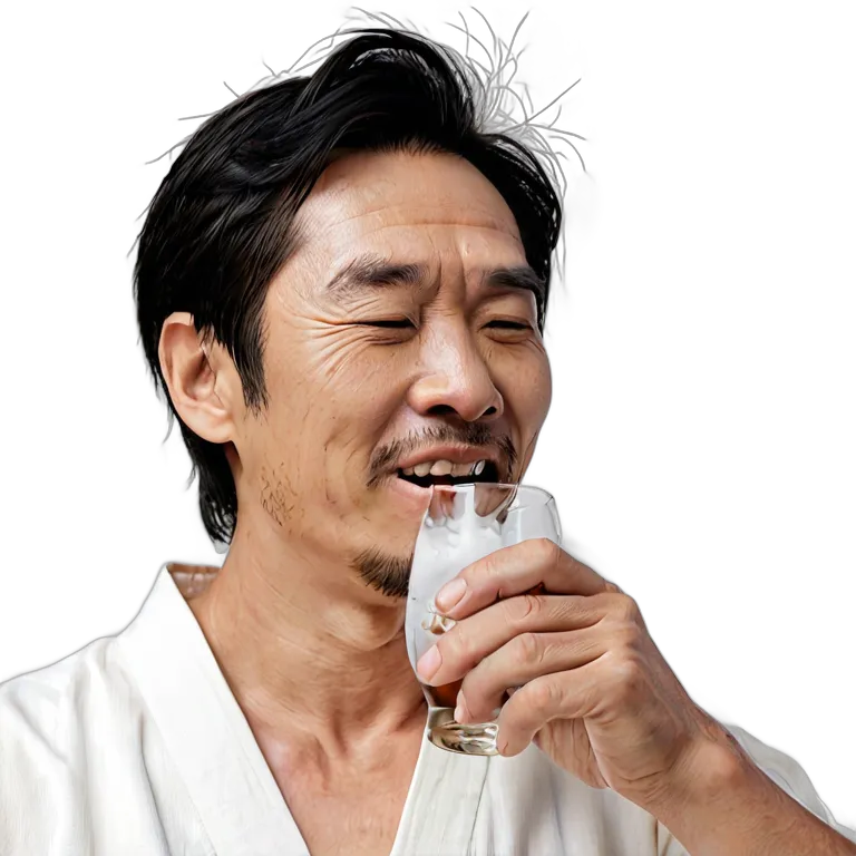 人間 幸せ リラックスした様子の中年日本人男性 透過 PNG 画像 フリー素材 #38256