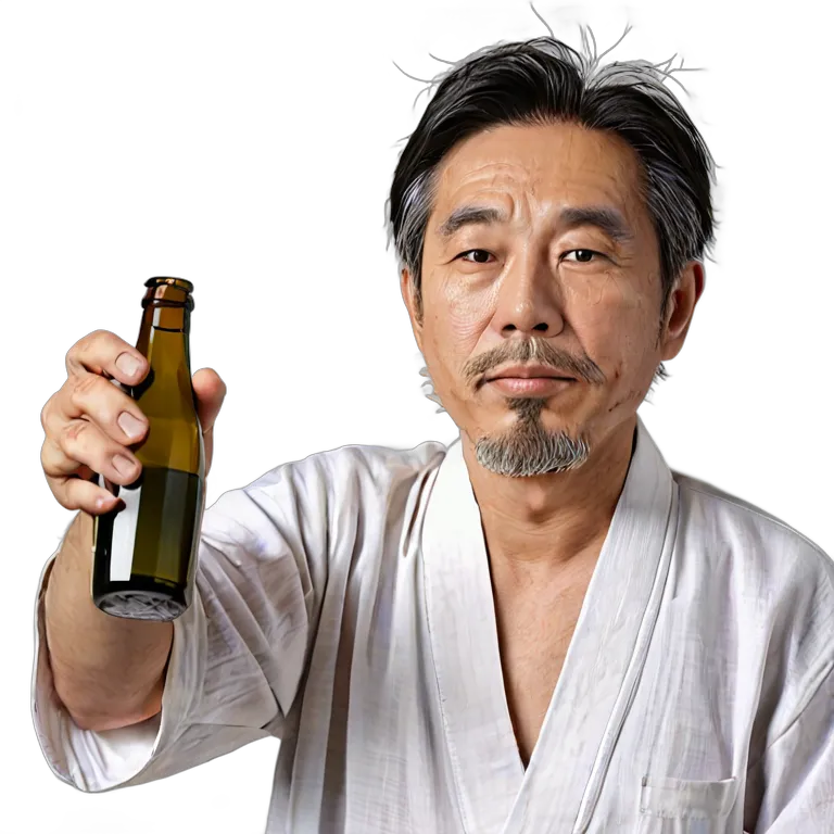 人間 幸せ リラックスした様子の中年日本人男性 透過 PNG 画像 フリー素材 #38257