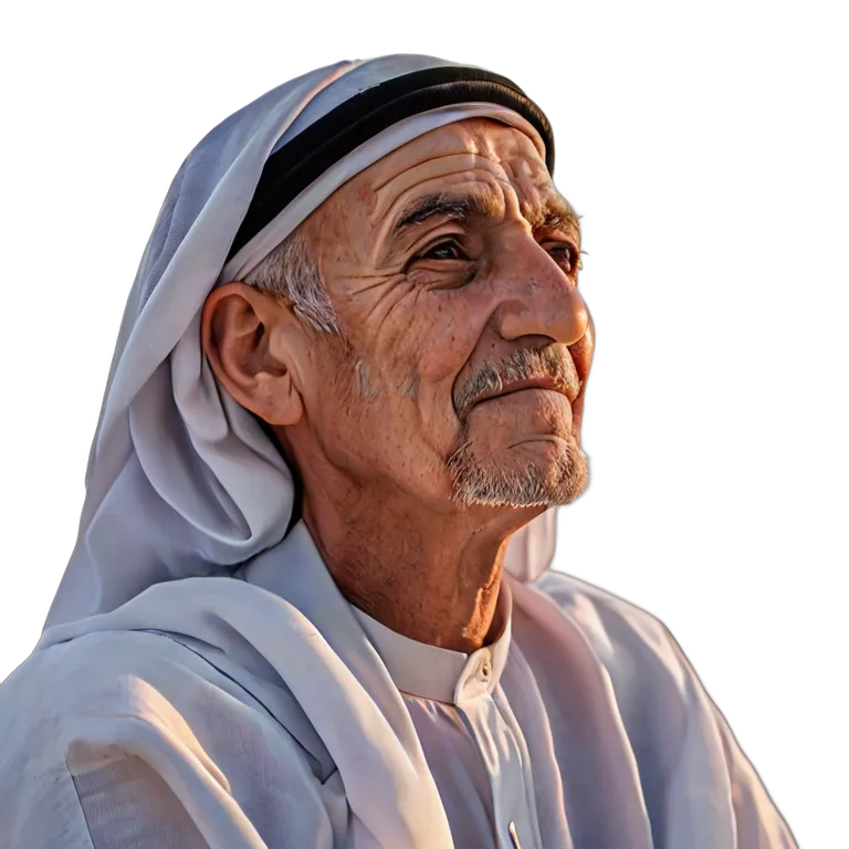 人間 幸せ シニアアラブ人男性風コンテンツ 透過 PNG 画像 フリー素材 #38260