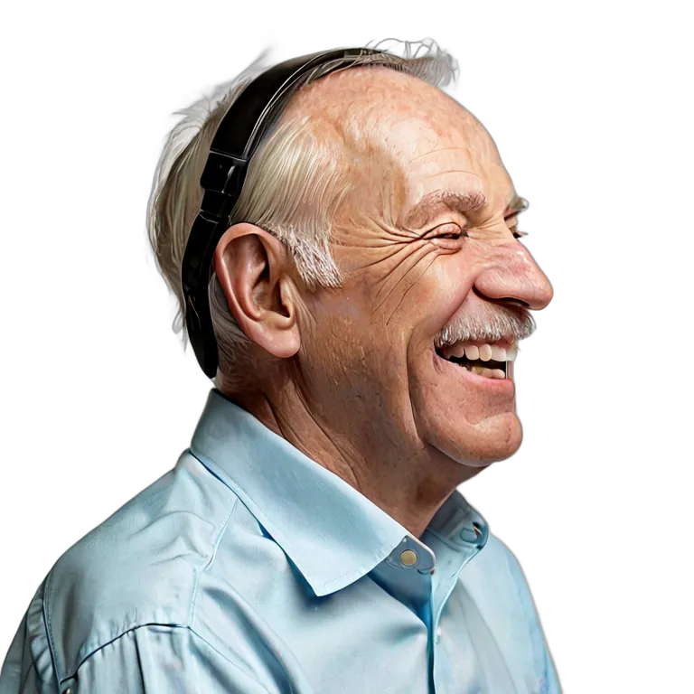 人間 幸せ 幸せそうでリラックスした様子の年配の白人男性 透過 PNG 画像 フリー素材 #38211