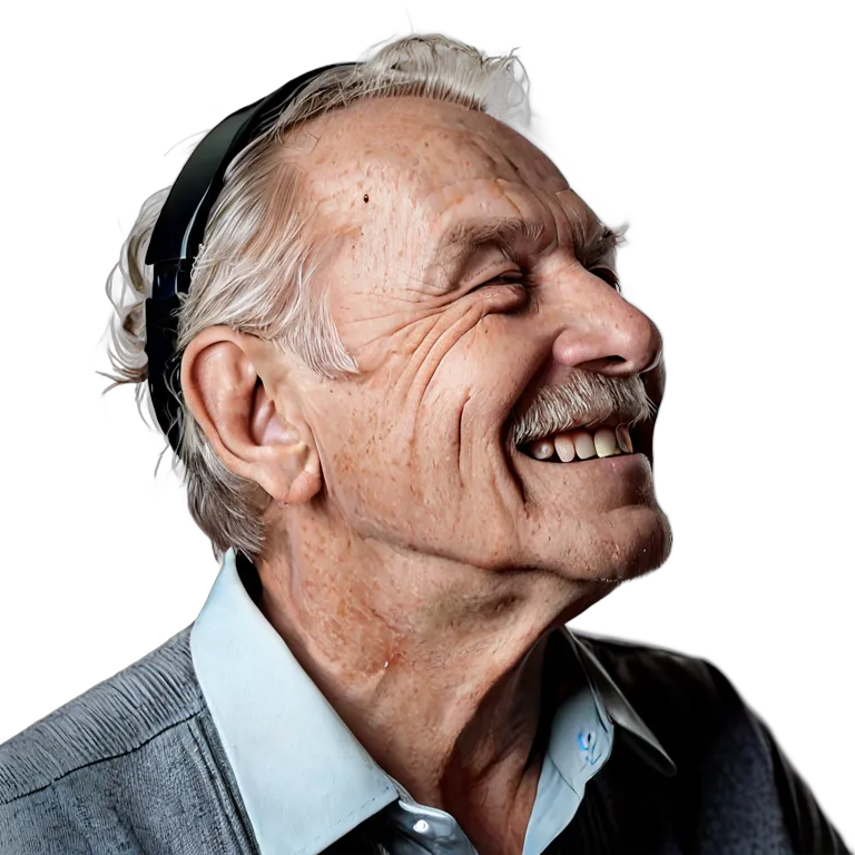 人間 幸せ 幸せそうでリラックスした様子の年配の白人男性 透過 PNG 画像 フリー素材 #38220