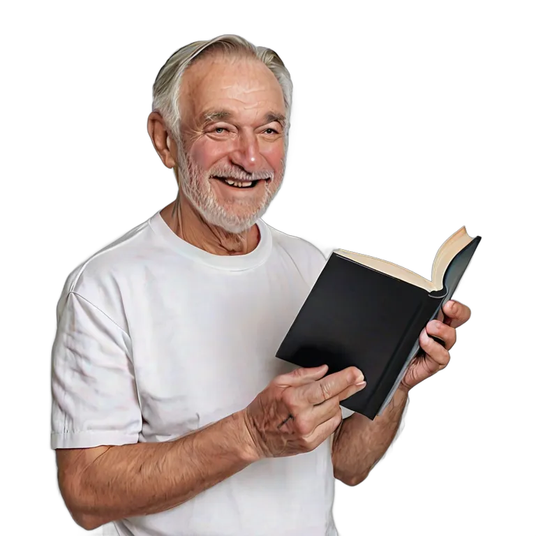 人間 幸せ 幸せそうで満足そうな年配の白人男性 透過 PNG 画像 フリー素材 #38240