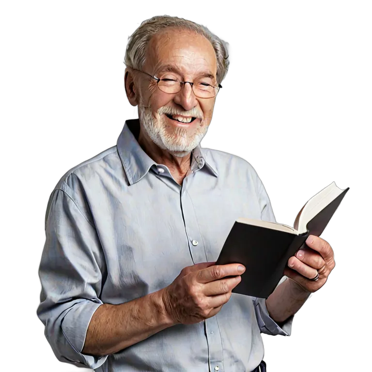 人間 幸せ 幸せそうで満足そうな年配の白人男性 透過 PNG 画像 フリー素材 #38241