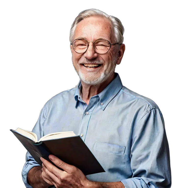 人間 幸せ 幸せそうで満足そうな年配の白人男性 透過 PNG 画像 フリー素材 #38242