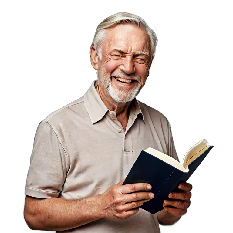 人間 幸せ 幸せそうで満足そうな年配の白人男性 透過 PNG 画像 フリー素材 #38243