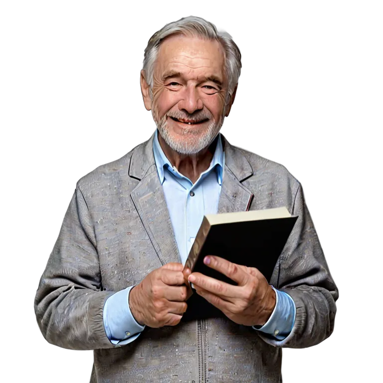 人間 幸せ 幸せそうで満足そうな年配の白人男性 透過 PNG 画像 フリー素材 #38244