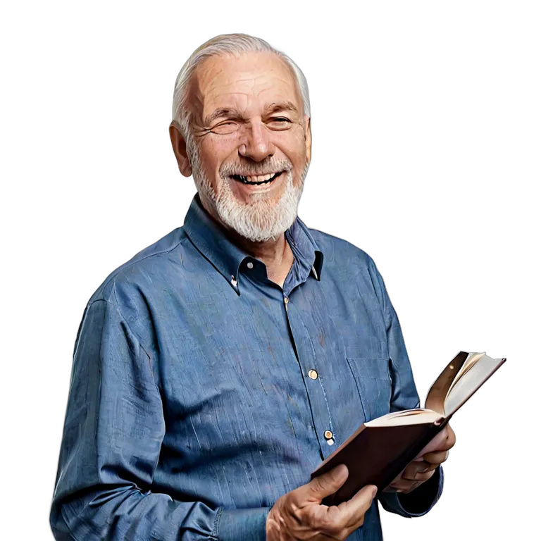 人間 幸せ 幸せそうで満足そうな年配の白人男性 透過 PNG 画像 フリー素材 #38246