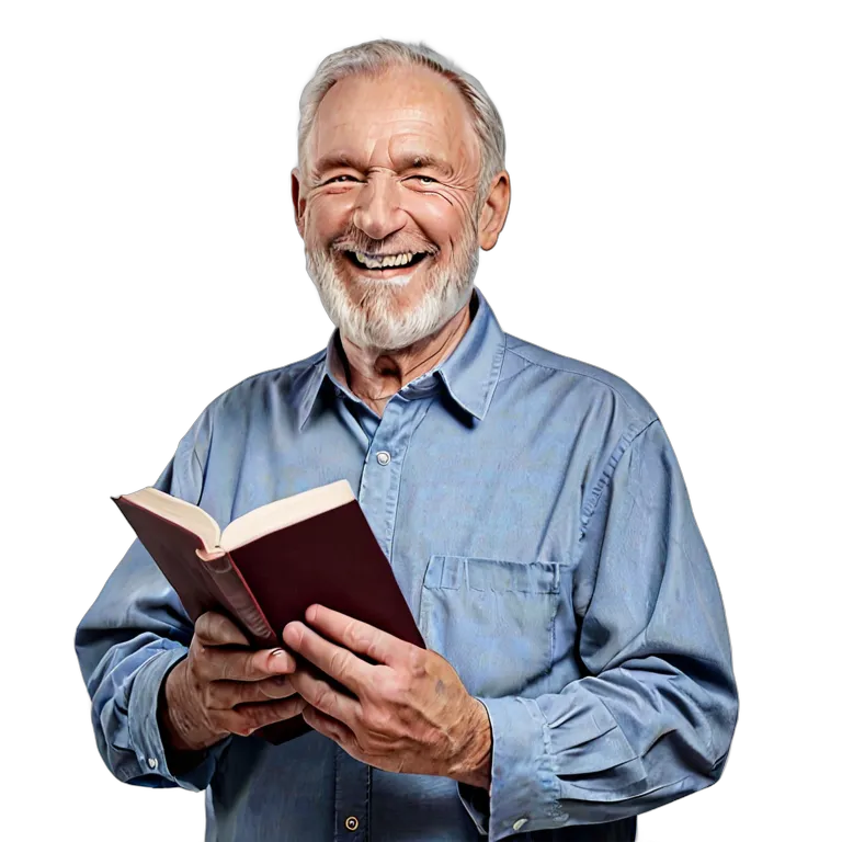 人間 幸せ 幸せそうで満足そうな年配の白人男性 透過 PNG 画像 フリー素材 #38247