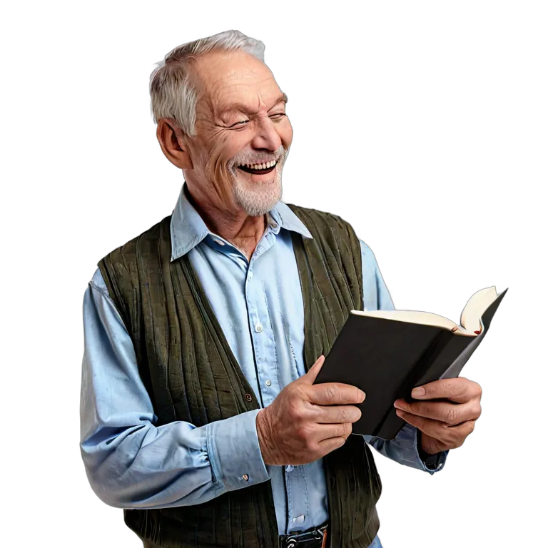 人間 幸せ 幸せそうで満足そうな年配の白人男性 透過 PNG 画像 フリー素材 #38249