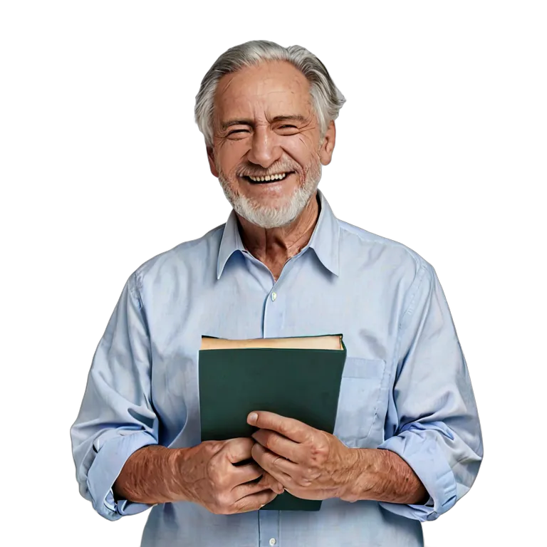 人間 幸せ 幸せそうで満足そうな年配の白人男性 透過 PNG 画像 フリー素材 #38251