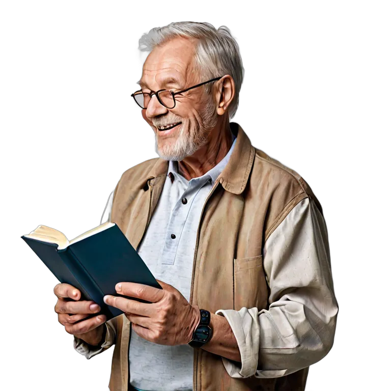 人間 幸せ 幸せそうで満足そうな年配の白人男性 透過 PNG 画像 フリー素材 #38253