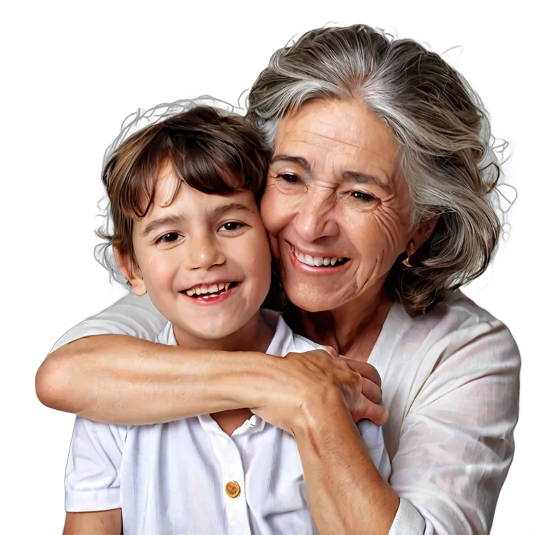 人間 幸せ 穏やかで喜びに満ちた笑顔のスペイン人年配女性 透過 PNG 画像 フリー素材 #38228