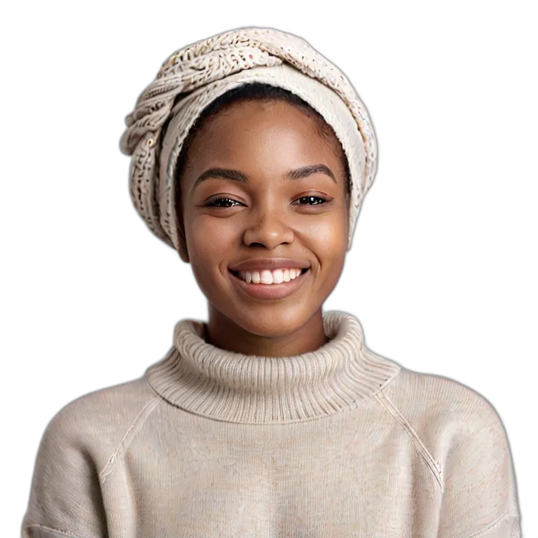 人間 幸せ 至福の表情の若いアフリカ人女性 透過 PNG 画像 フリー素材 #38232