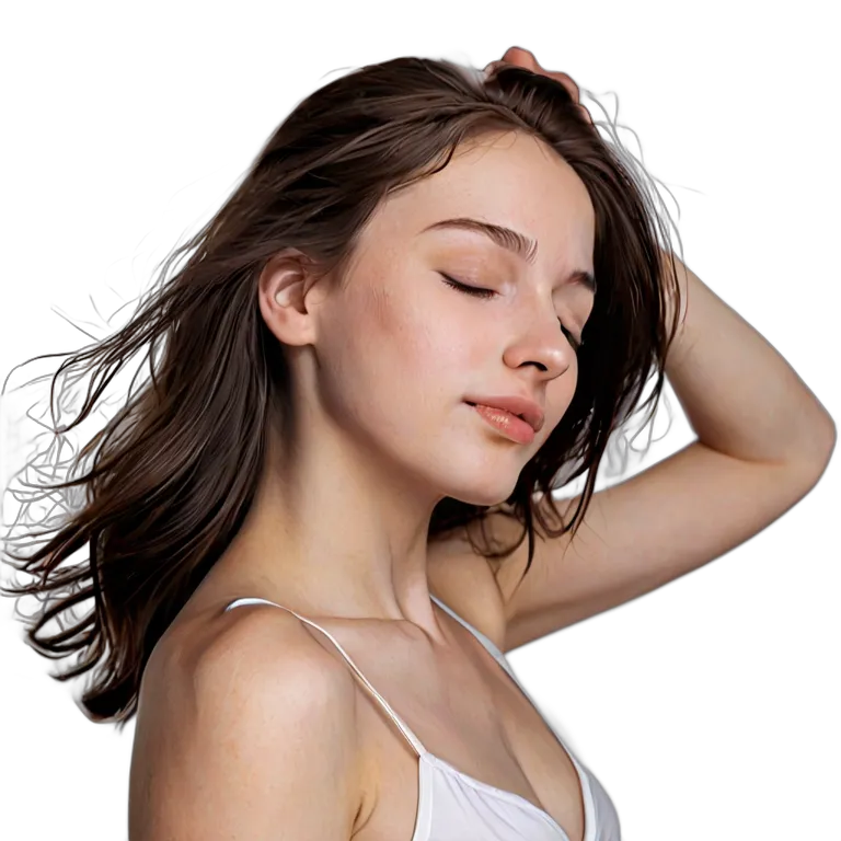 人間 幸せ 恍惚とした表情の若い白人女性 透過 PNG 画像 フリー素材 #38190