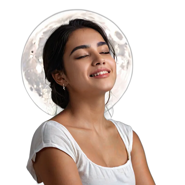 人間 幸せ 至福の表情の若いヒスパニック系女性 透過 PNG 画像 フリー素材 #38254