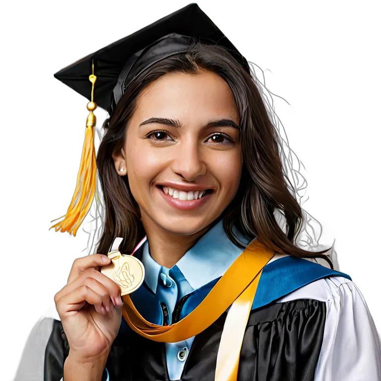 人間 喜び 卒業式で微笑むアラブの若い女性 透過 PNG 画像 フリー素材 #36952