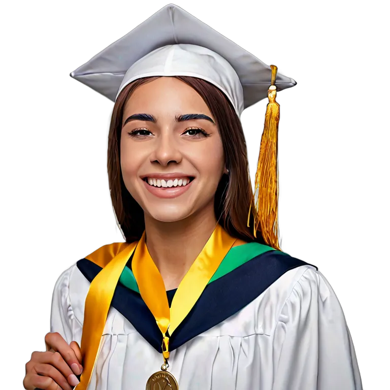 人間 喜び 卒業式で微笑むアラブの若い女性 透過 PNG 画像 フリー素材 #36954