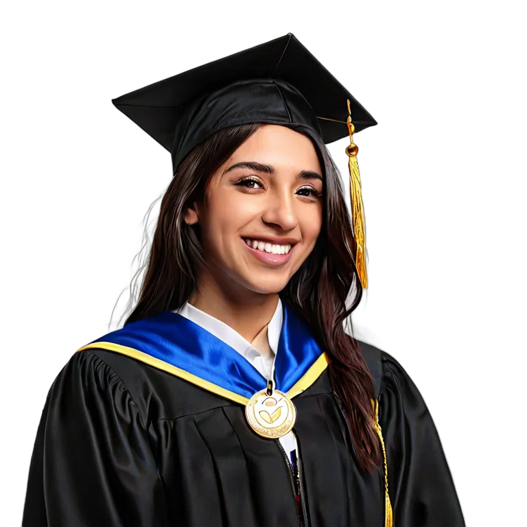 人間 喜び 卒業式で微笑むアラブの若い女性 透過 PNG 画像 フリー素材 #36955