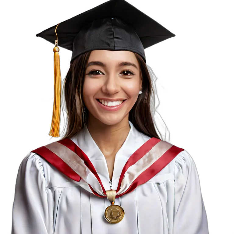 人間 喜び 卒業式で微笑むアラブの若い女性 透過 PNG 画像 フリー素材 #36956