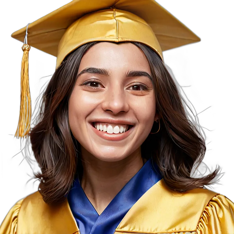 人間 喜び 卒業式で微笑むアラブの若い女性 透過 PNG 画像 フリー素材 #36957