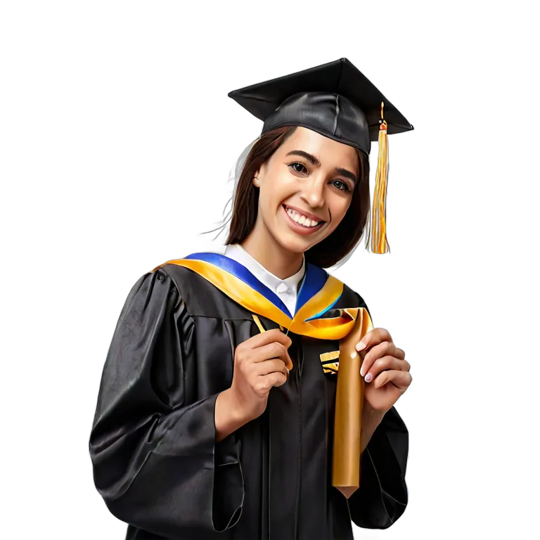 人間 喜び 卒業式で微笑むアラブの若い女性 透過 PNG 画像 フリー素材 #36959