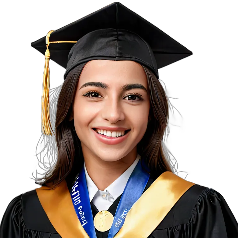 人間 喜び 卒業式で微笑むアラブの若い女性 透過 PNG 画像 フリー素材 #36960