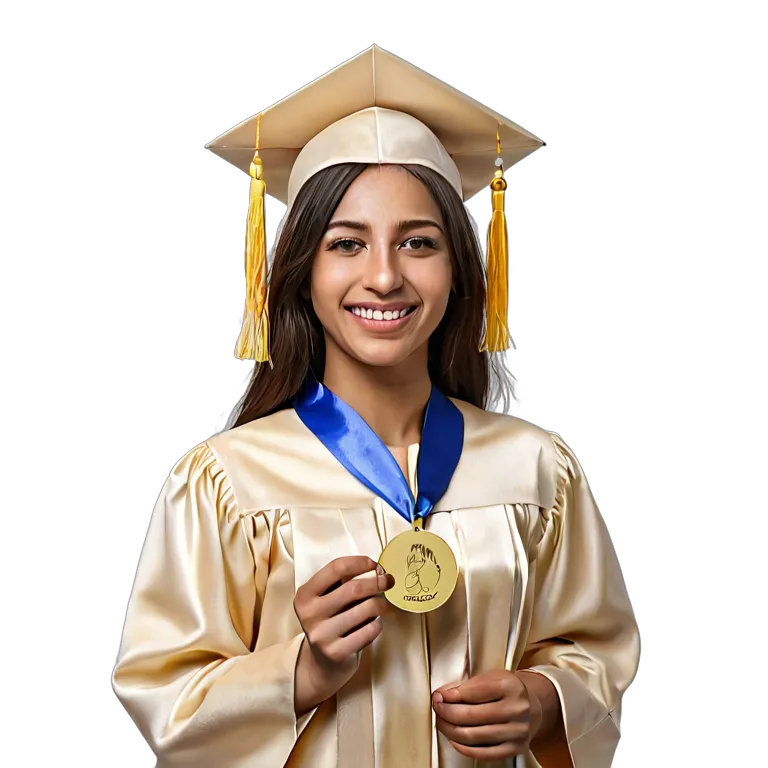 人間 喜び 卒業式で微笑むアラブの若い女性 透過 PNG 画像 フリー素材 #36961