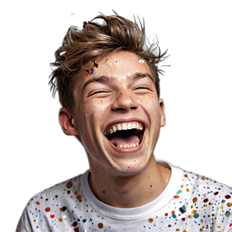 人間 喜び パーティーで笑っている白人の少年 透過 PNG 画像 フリー素材 #36883