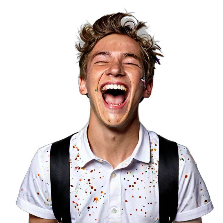 人間 喜び パーティーで笑っている白人の少年 透過 PNG 画像 フリー素材 #36884