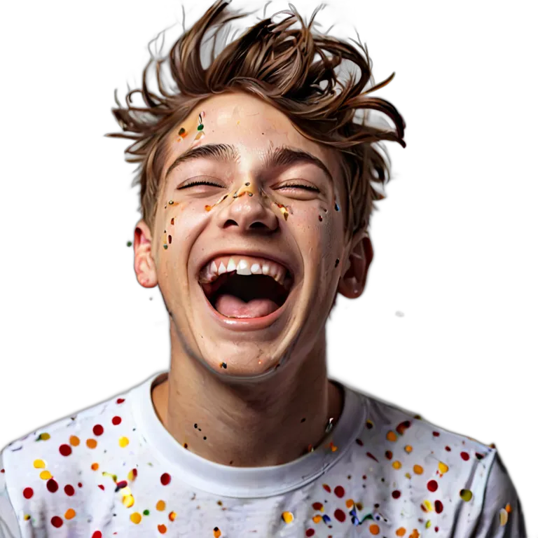 人間 喜び パーティーで笑っている白人の少年 透過 PNG 画像 フリー素材 #36886