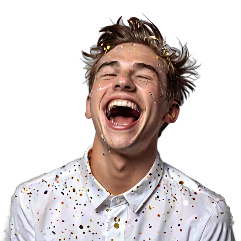 人間 喜び パーティーで笑っている白人の少年 透過 PNG 画像 フリー素材 #36887