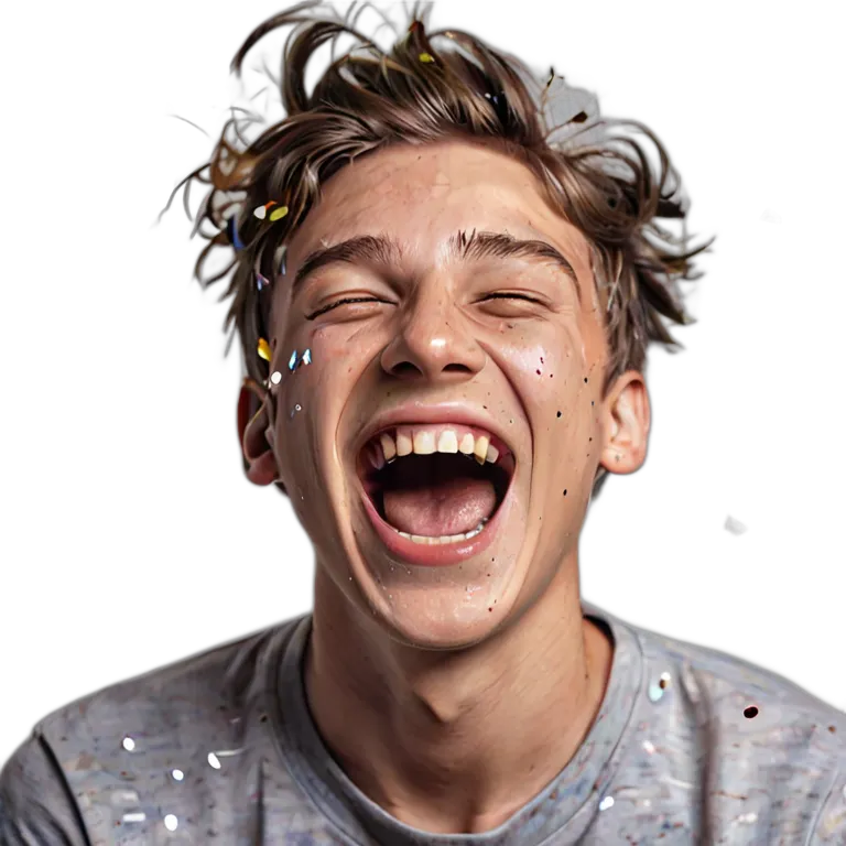 人間 喜び パーティーで笑っている白人の少年 透過 PNG 画像 フリー素材 #36888