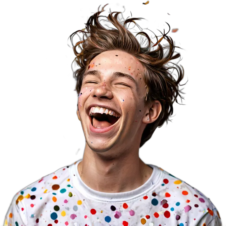 人間 喜び パーティーで笑っている白人の少年 透過 PNG 画像 フリー素材 #36889