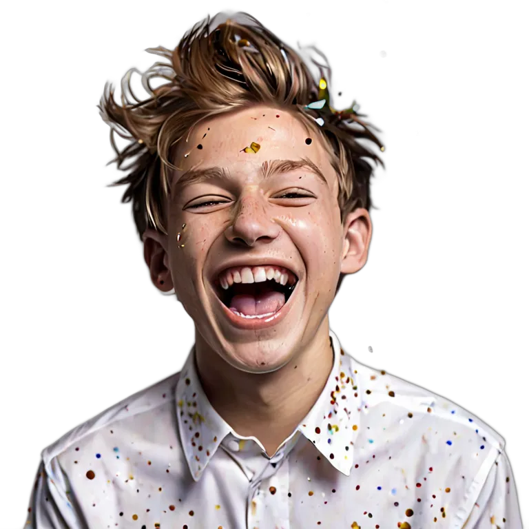 人間 喜び パーティーで笑っている白人の少年 透過 PNG 画像 フリー素材 #36890