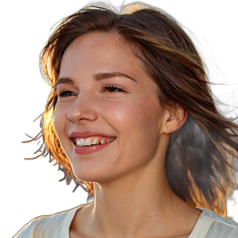 人間 喜び 至福の幸せそうな顔をした若い白人女性 透過 PNG 画像 フリー素材 #36869