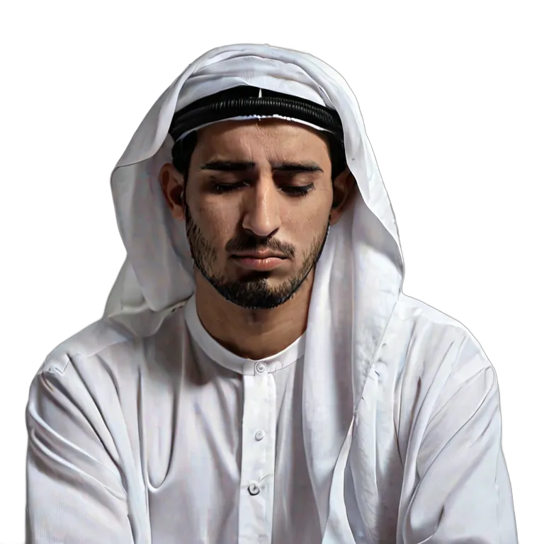 人間 悲しみ 悲しそうに一人で座っているアラブの若者 透過 PNG 画像 フリー素材 #37868