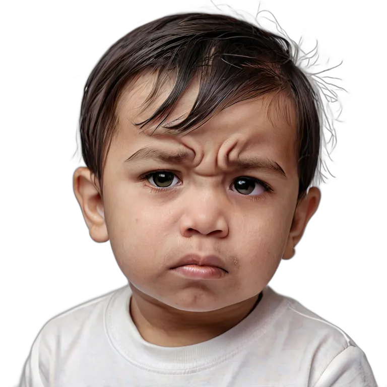 人間 悲しみ 悲しそうにふくれっ面をしているヒスパニック系の幼児男の子 透過 PNG 画像 フリー素材 #37883