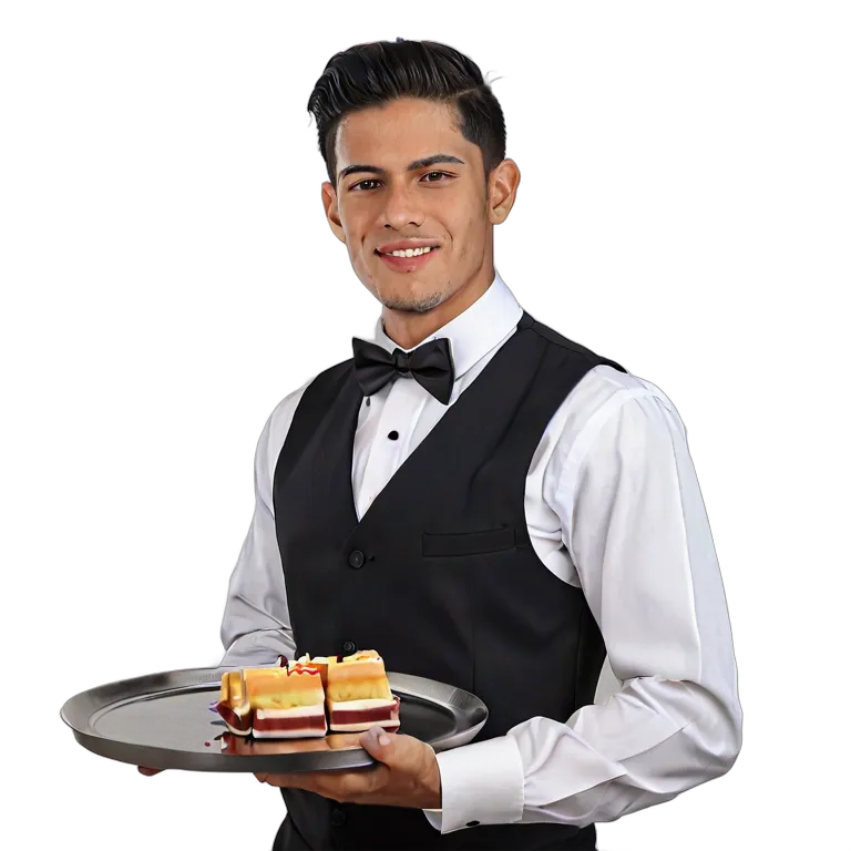 ヒスパニック系の若い男性ウェイター 透過 PNG 画像 フリー素材 #39941