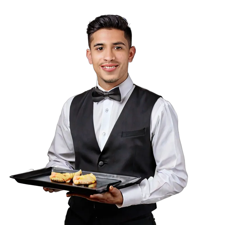 ヒスパニック系の若い男性ウェイター 透過 PNG 画像 フリー素材 #39942