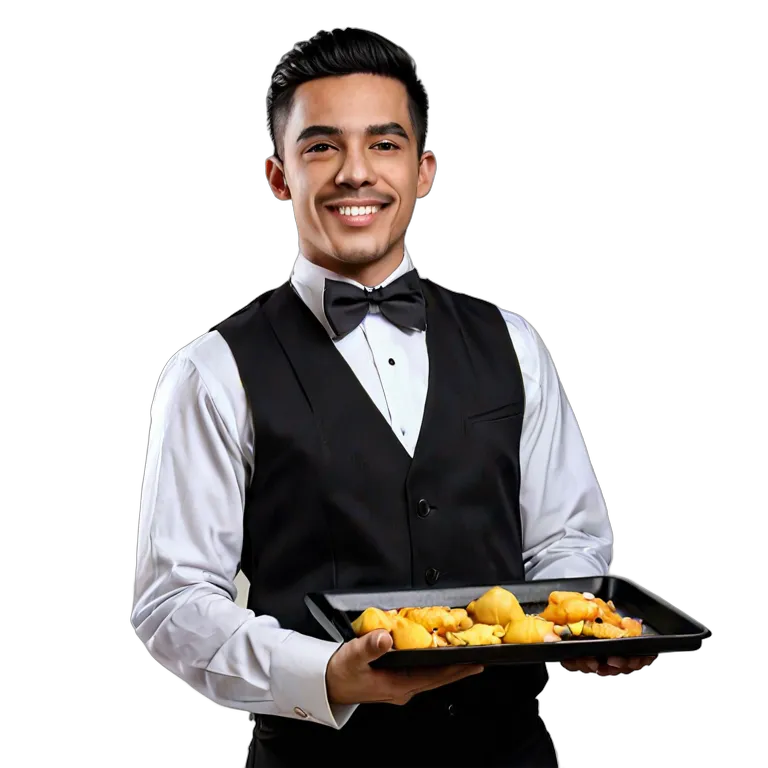 ヒスパニック系の若い男性ウェイター 透過 PNG 画像 フリー素材 #39943