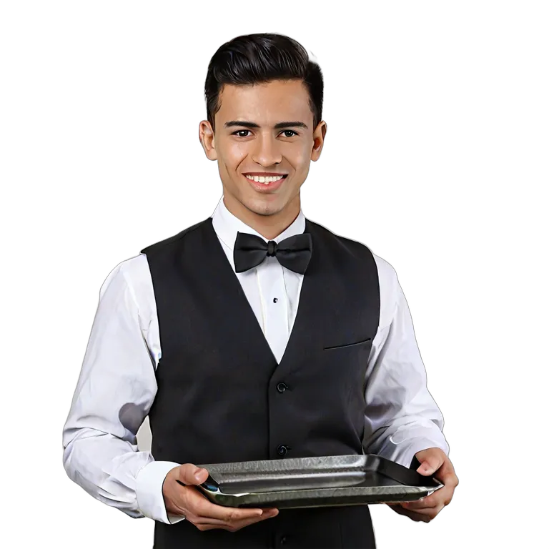 ヒスパニック系の若い男性ウェイター 透過 PNG 画像 フリー素材 #39944