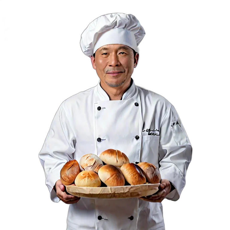 人間 仕事 中年の日本人男性パン職人 透過 PNG 画像 フリー素材 #39900