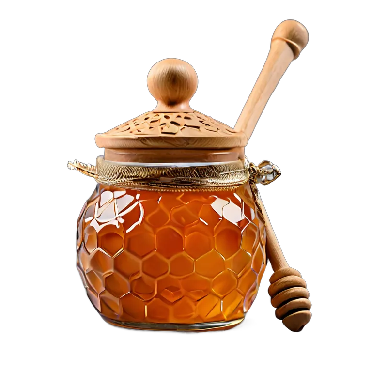 行事 ラマダン 純粋な蜂蜜の装飾的な瓶と木製のひしゃく 透過 PNG 画像 フリー素材 #17776