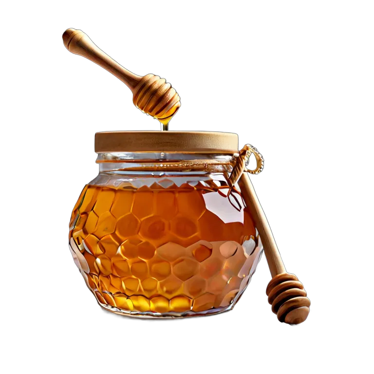 行事 ラマダン 純粋な蜂蜜の装飾的な瓶と木製のひしゃく 透過 PNG 画像 フリー素材 #17778