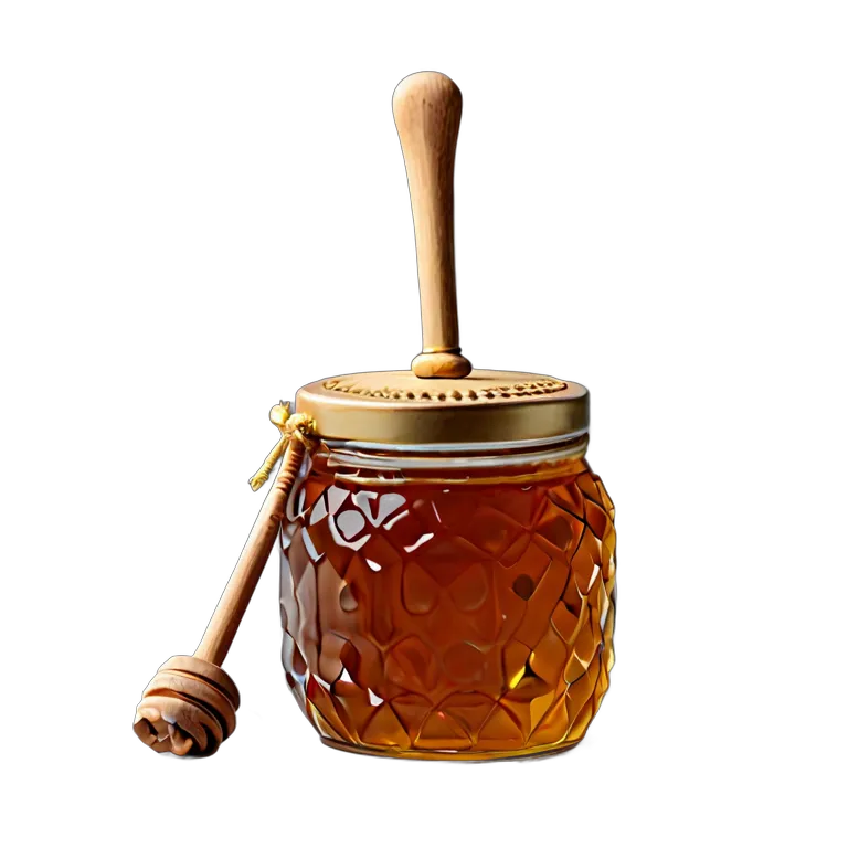 行事 ラマダン 純粋な蜂蜜の装飾的な瓶と木製のひしゃく 透過 PNG 画像 フリー素材 #17779