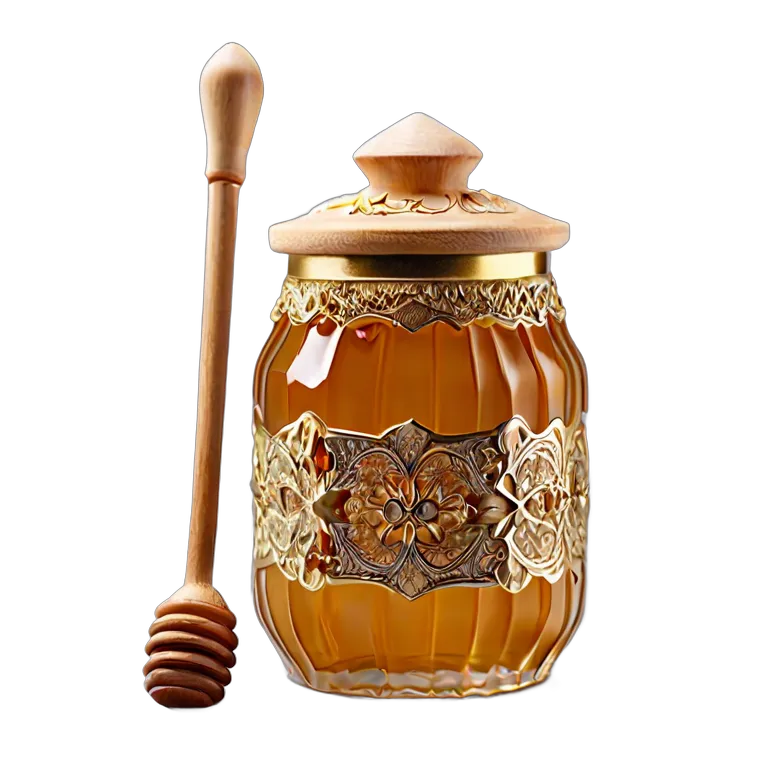 行事 ラマダン 純粋な蜂蜜の装飾的な瓶と木製のひしゃく 透過 PNG 画像 フリー素材 #17780