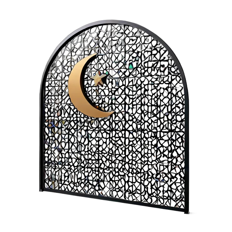 行事 ラマダン 月と星の模様の装飾金属スクリーン 透過 PNG 画像 フリー素材 #17706